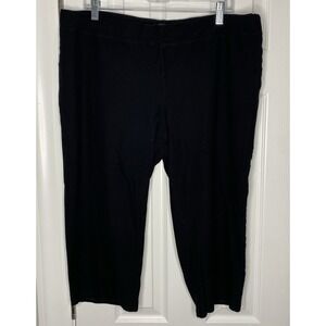 Eileen Fisher Women's Pull On Stretch Fit Ankle Pants Black Size 1X